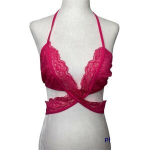New Oh La La Cheri Charlena Lace Bra Hot Pink Size L/XL